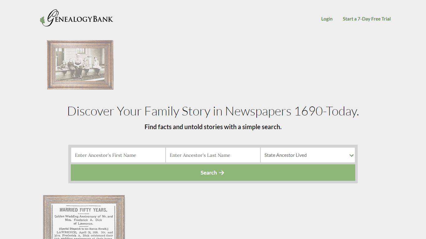 Genealogy, Family History & Ancestry Search | GenealogyBank
